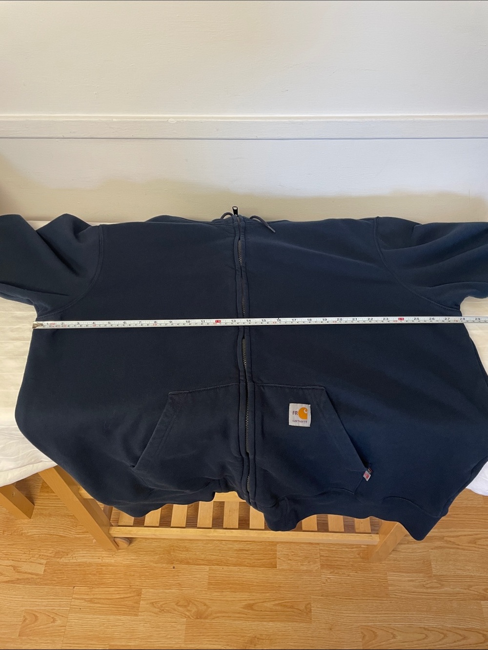 Carhartt FR Flame Resistant loose fit navy full zip front hoodie men’s size 2X - Picture 14 of 16